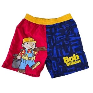 Vtg Bob The Builder Boys Swim Shorts Trunks Swimwear Bottoms Sz 24 Months *Read*